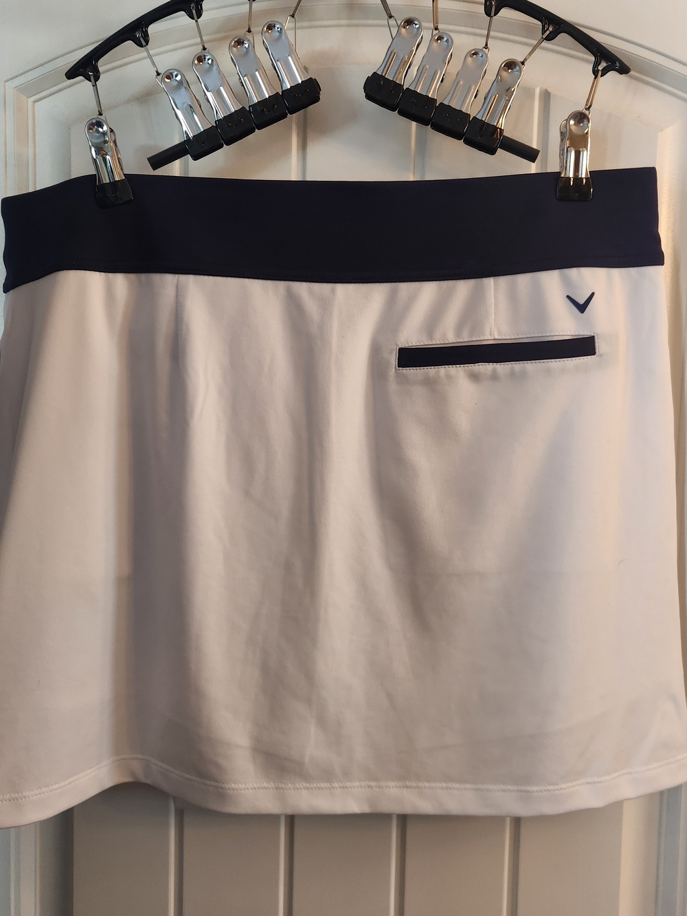 Callaway Women's Athletic Shorts - White with Navy Waistband